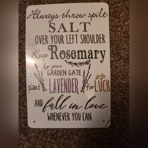 Decorative Lavender and Rosemary Wall Sign